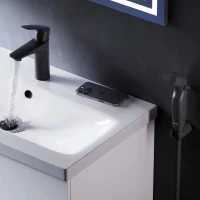 Комплект для раковины AM.PM Gem F90A03022 с гигиеническим душем, матовый черный