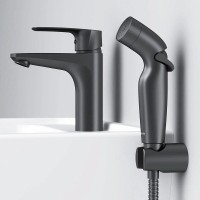 Комплект для раковины AM.PM Gem F90A03022 с гигиеническим душем, матовый черный