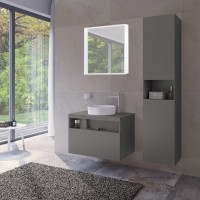 Шкаф пенал для ванной Keuco Stageline 32831 R, инокс матовый
