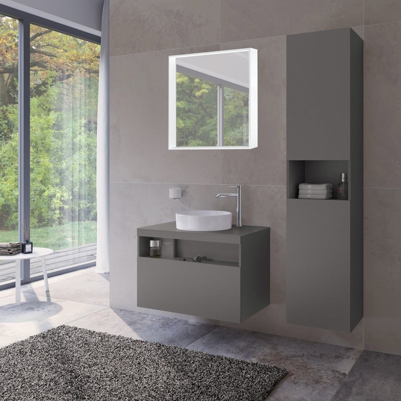 Шкаф пенал для ванной Keuco Stageline 32831 R, инокс матовый