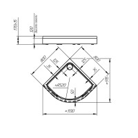 Поддон для душа Radomir Берген RD 80х80 см, слив хром