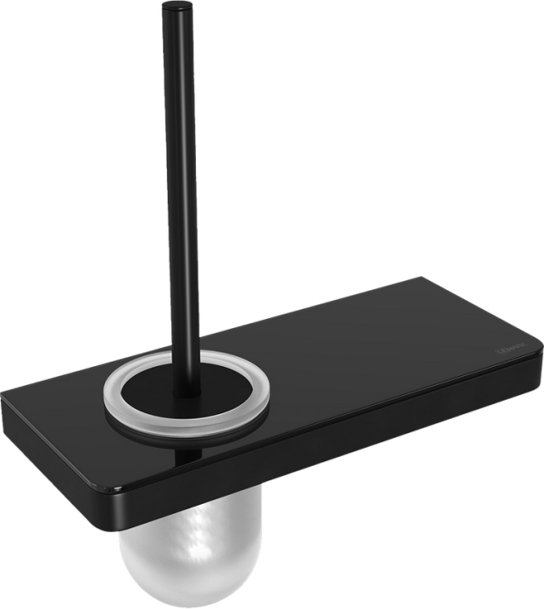 Ершик Lemark Glass line 9762033 с полкой, черный