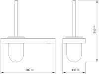 Ершик Lemark Glass line 9762033 с полкой, черный