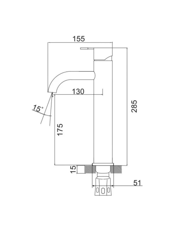 Смеситель для раковины РМС SUS128 SUS128BL-001F-1 черный