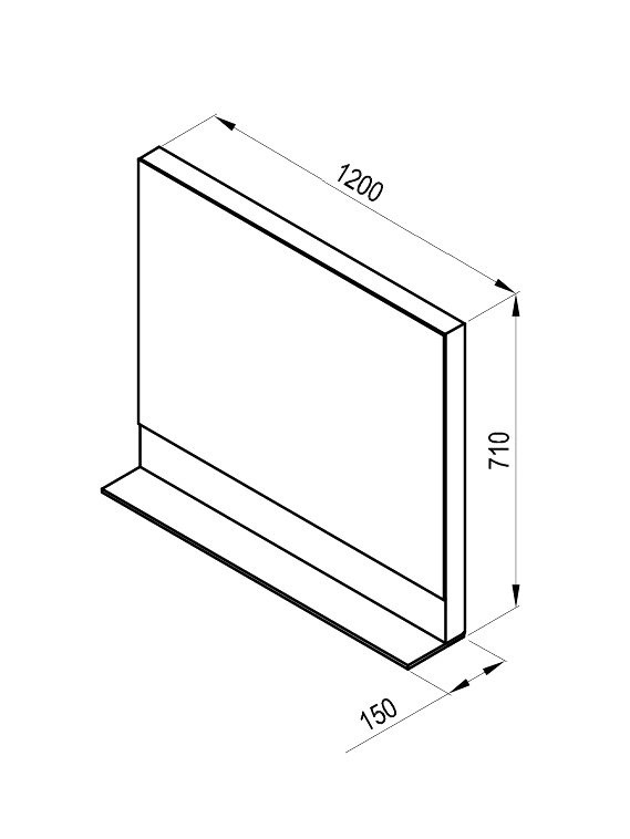 Зеркало Ravak Formy 120 дуб, с полкой