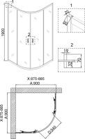 Душевой уголок Niagara Nova NG-6406-08 GOLD 90x90 профиль желтое золото, стекло прозрачное