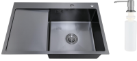 Мойка кухонная РМС MRK-7851BL-R c дозатором, графит