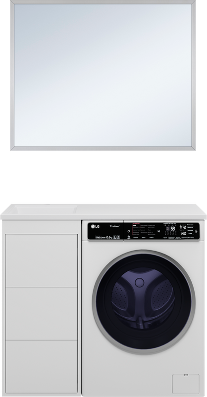 Мебель для ванной комнаты Brevita Grafit 40 L, под стиральную машину, раковина Гавана 100