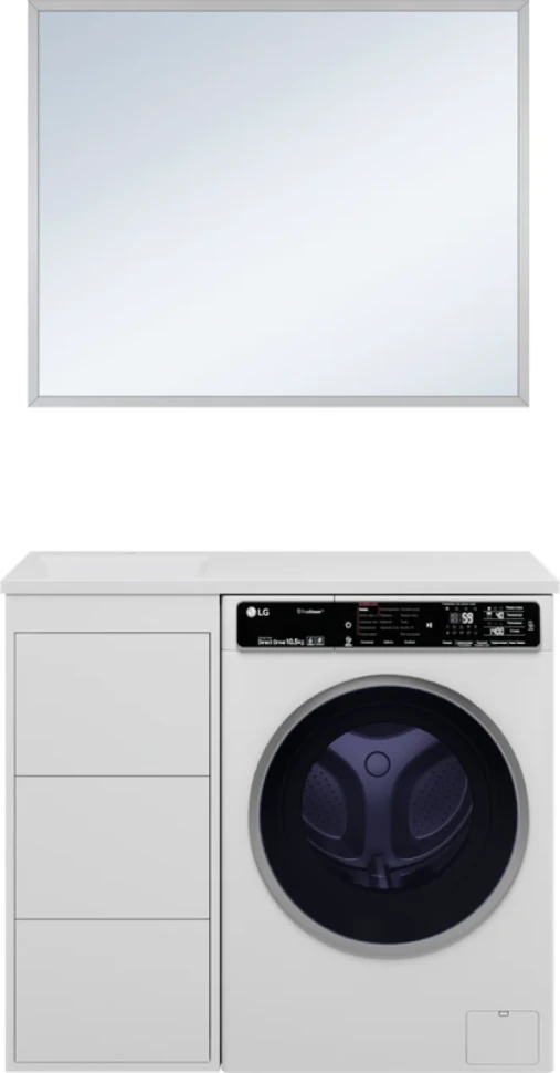 Мебель для ванной комнаты Brevita Grafit 40 L, под стиральную машину, раковина Гавана 100
