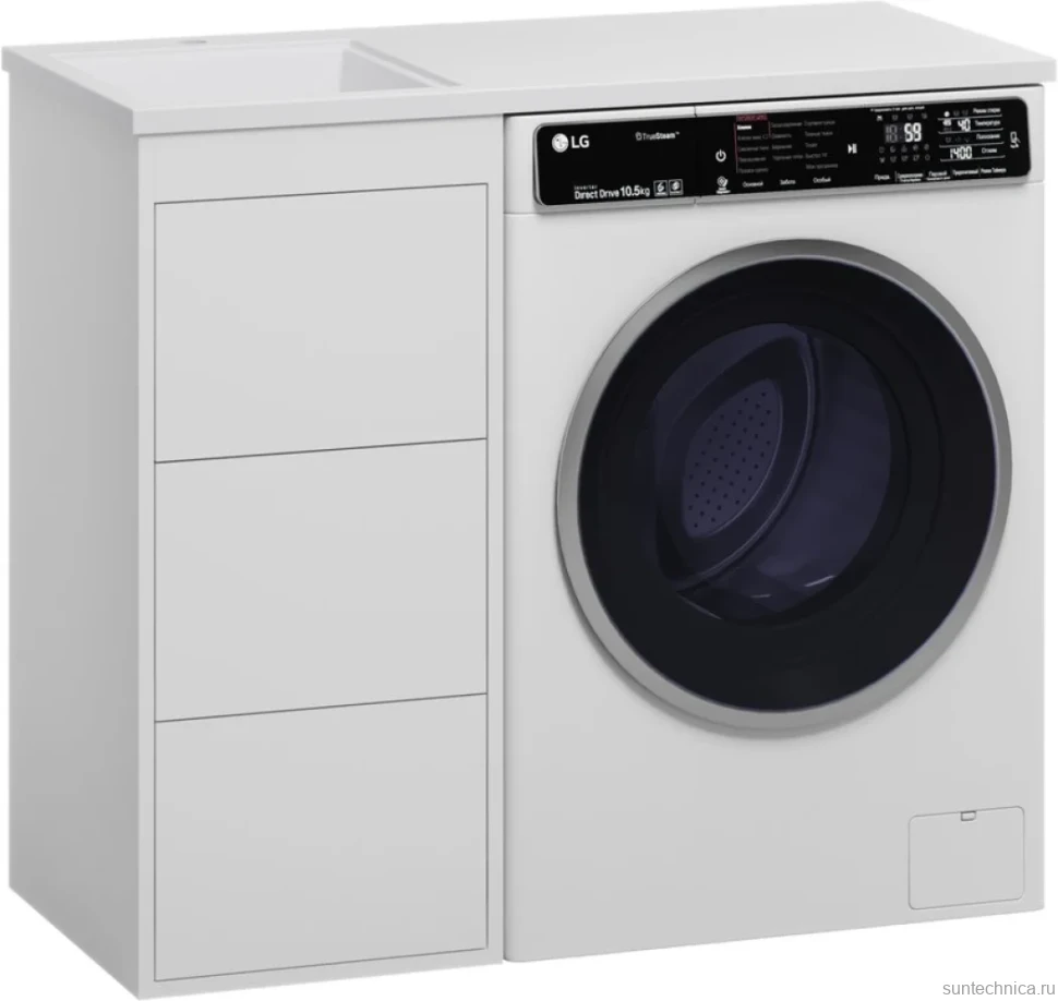 Мебель для ванной комнаты Brevita Grafit 40 L, под стиральную машину, раковина Гавана 100