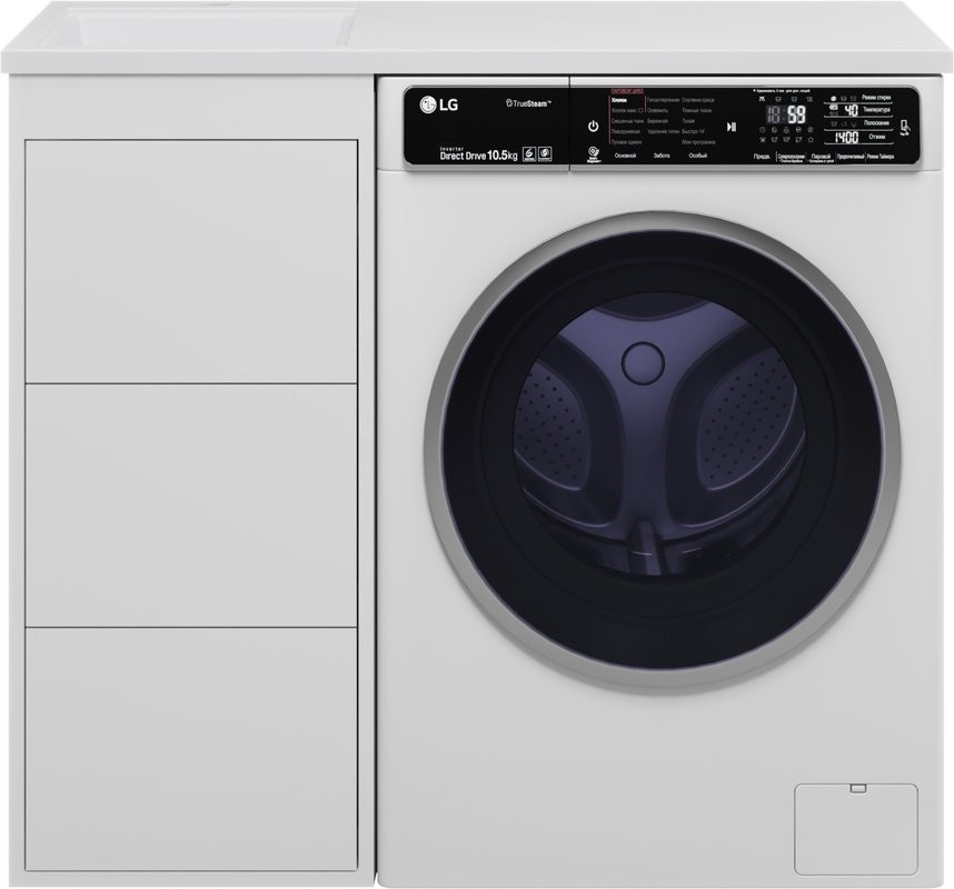 Мебель для ванной комнаты Brevita Grafit 40 L, под стиральную машину, раковина Гавана 100