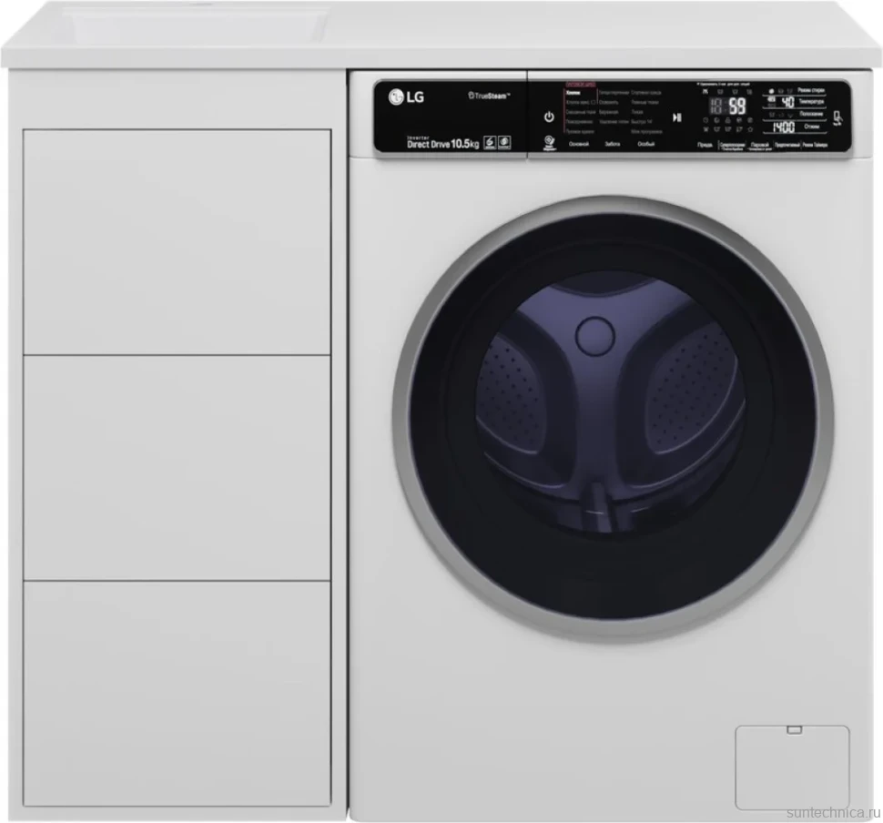 Мебель для ванной комнаты Brevita Grafit 40 L, под стиральную машину, раковина Гавана 100