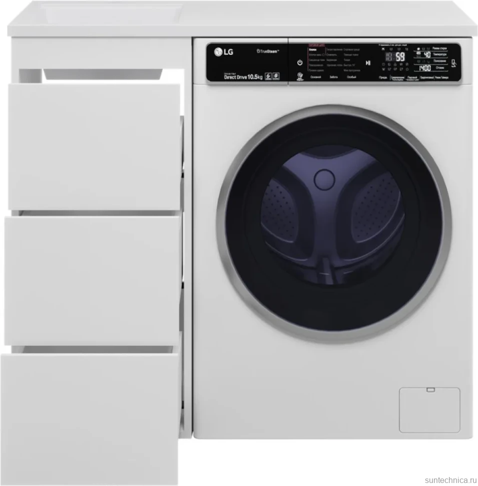 Мебель для ванной комнаты Brevita Grafit 40 L, под стиральную машину, раковина Гавана 100