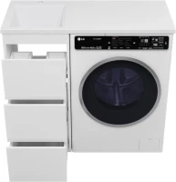 Мебель для ванной комнаты Brevita Grafit 40 L, под стиральную машину, раковина Гавана 100