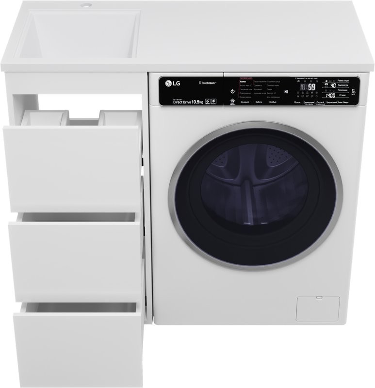 Мебель для ванной комнаты Brevita Grafit 40 L, под стиральную машину, раковина Гавана 100