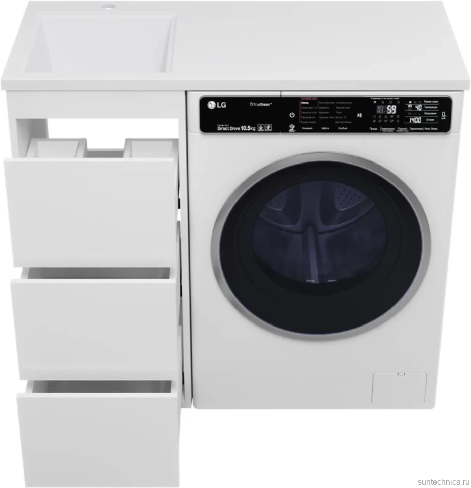 Мебель для ванной комнаты Brevita Grafit 40 L, под стиральную машину, раковина Гавана 100
