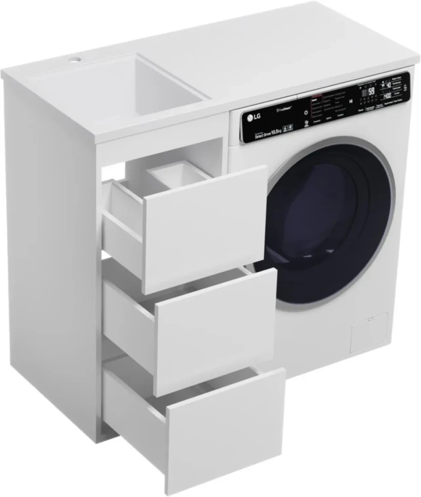 Мебель для ванной комнаты Brevita Grafit 40 L, под стиральную машину, раковина Гавана 100