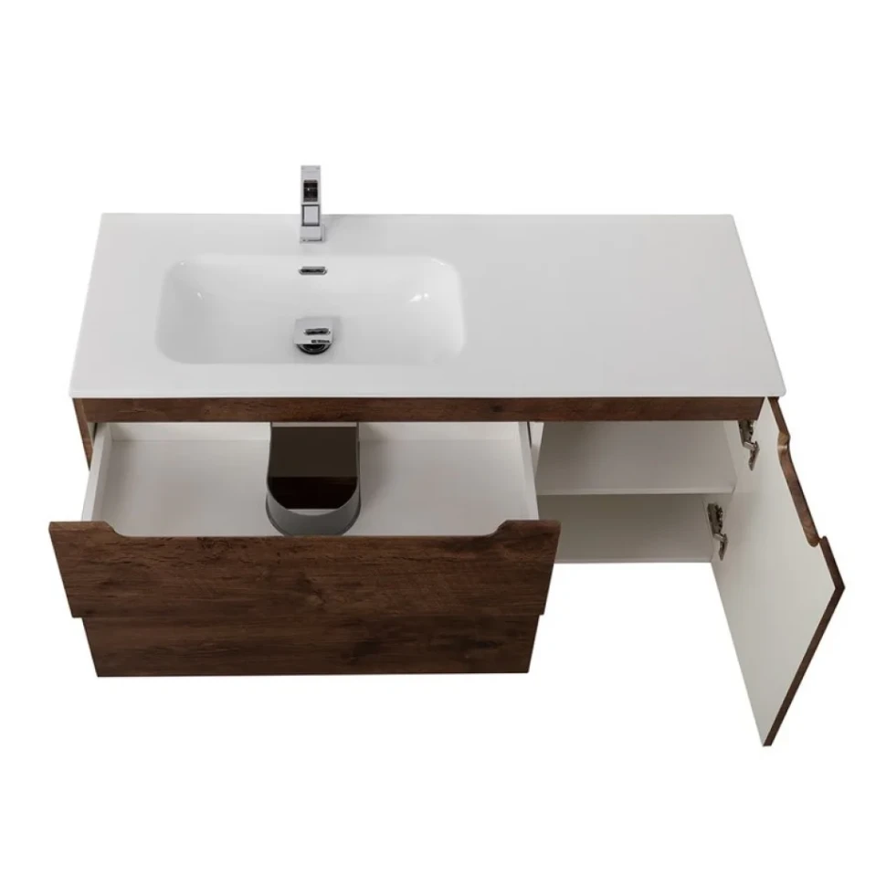 Тумба с раковиной BelBagno Etna L, 100 2 ящика, дверца, rovere moro