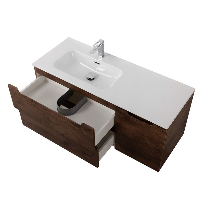 Тумба с раковиной BelBagno Etna L, 100 2 ящика, дверца, rovere moro