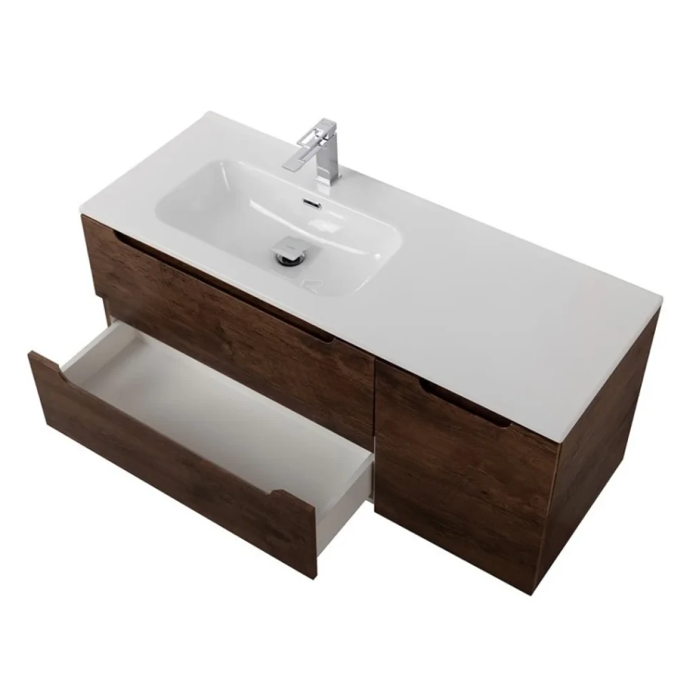 Тумба с раковиной BelBagno Etna L, 100 2 ящика, дверца, rovere moro