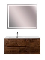 Тумба с раковиной BelBagno Etna L, 100 2 ящика, дверца, rovere moro