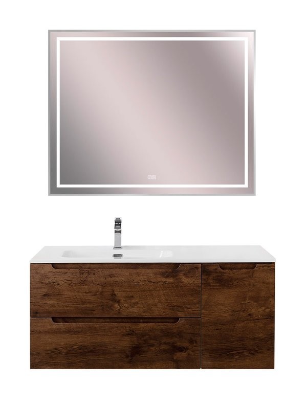 Тумба с раковиной BelBagno Etna L, 100 2 ящика, дверца, rovere moro