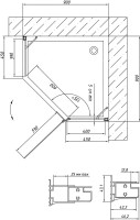Душевой уголок Vegas Glass AFA-Pen 90 07 01 R профиль матовый хром, стекло прозрачное