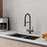 Смеситель для кухни IDDIS Ace ACEGMFFi05 графит, с гибким изливом