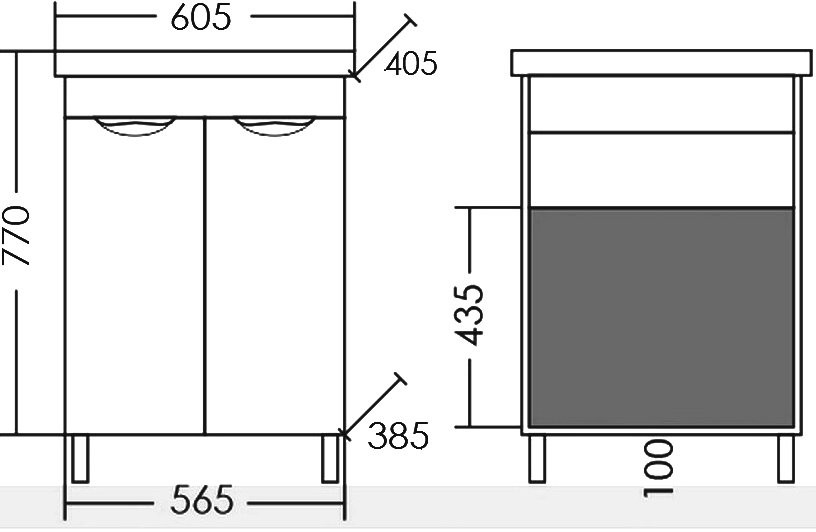 Тумба под раковину СаНта Родос 60 напольная