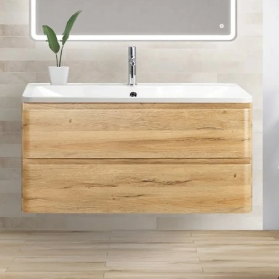 Мебель для ванной комнаты BelBagno Albano 90 подвесная, rovere rustico