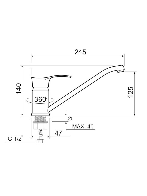 Смеситель для кухни РМС SL86 SL86-004FBS-25