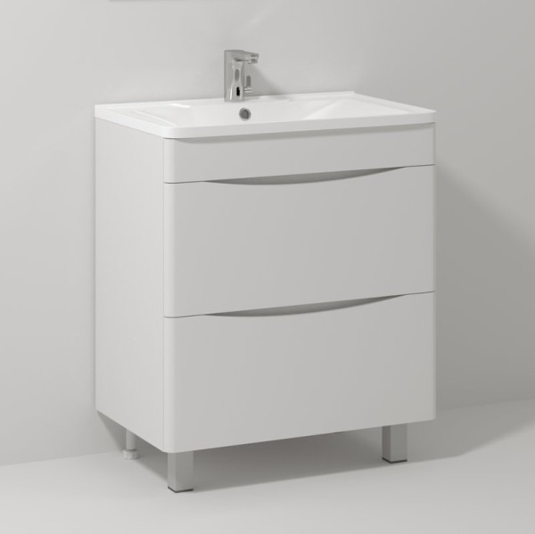 Тумба с раковиной Vod-Ok Adel 70 напольная, белая