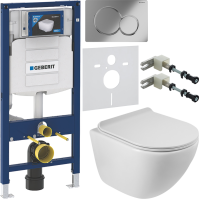 Комплект Унитаз подвесной BelBagno Amanda BB051CHR безободковый + Крышка BB901SC с микролифтом + Инсталляция Geberit Duofix UP 320 111.300.00.5 + Кнопка Sigma 01 115.770.21.5 хром + Крепления 111.815.00.1 к стене + Звукоизоляция
