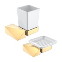 Набор Стакан Boheme New Venturo 10314-G + Мыльница 10313-G Набор Стакан Boheme New Venturo 10314-G + Мыльница 10313-G