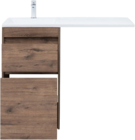 Тумба под раковину без столешницы Aquanet Токио 48 напольная, дуб веллингтон, под стиральную машину