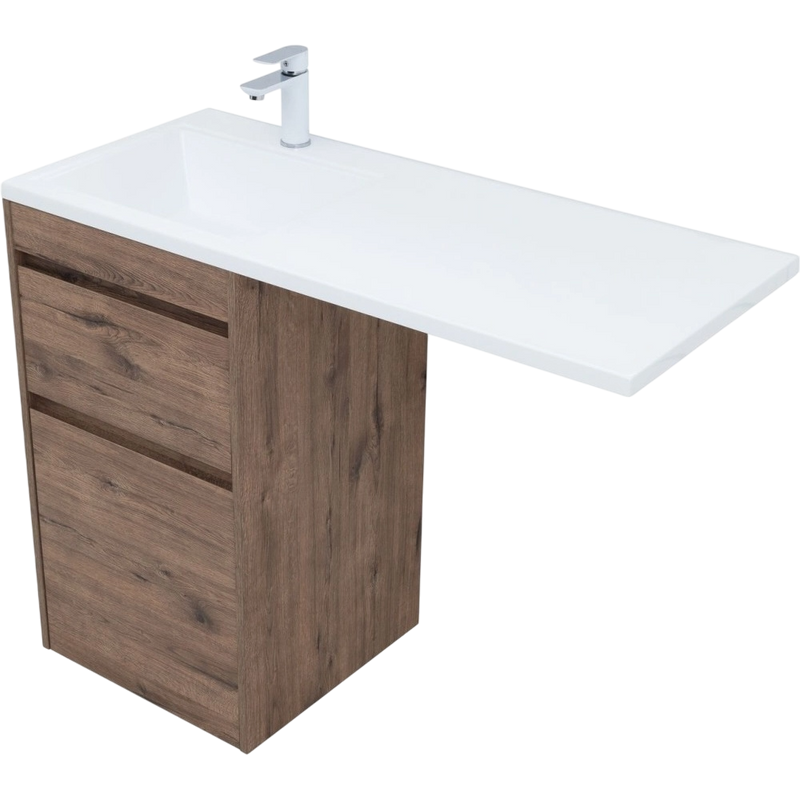 Тумба под раковину без столешницы Aquanet Токио 48 напольная, дуб веллингтон, под стиральную машину