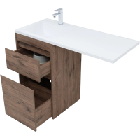 Тумба под раковину без столешницы Aquanet Токио 48 напольная, дуб веллингтон, под стиральную машину