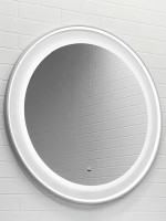 Зеркало круглое Comforty Ереван 60 с подсветкой, бесконтактный сенсор, антизапотевание, серый шелк