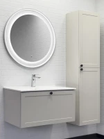 Зеркало круглое Comforty Ереван 60 с подсветкой, бесконтактный сенсор, антизапотевание, серый шелк