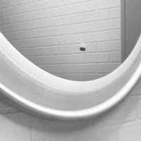 Зеркало круглое Comforty Ереван 60 с подсветкой, бесконтактный сенсор, антизапотевание, серый шелк