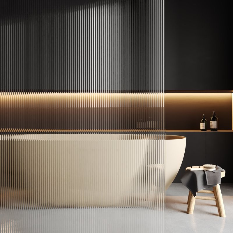 Душевая перегородка Wasserkraft Rur 30W 110 см, профиль графит, стекло рифленое