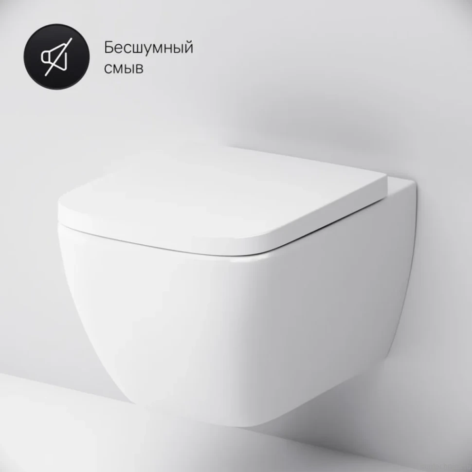 Комплект Унитаз подвесной AM.PM Gem C901701SC безободковый, с микролифтом + Инсталляция TECE Now 9400412 4 в 1 с кнопкой смыва