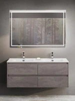 Мебель для ванной комнаты BelBagno Kraft 120 для двоих, 4 ящика, cemento grigio