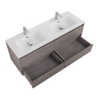 Мебель для ванной комнаты BelBagno Kraft 120 для двоих, 4 ящика, cemento grigio