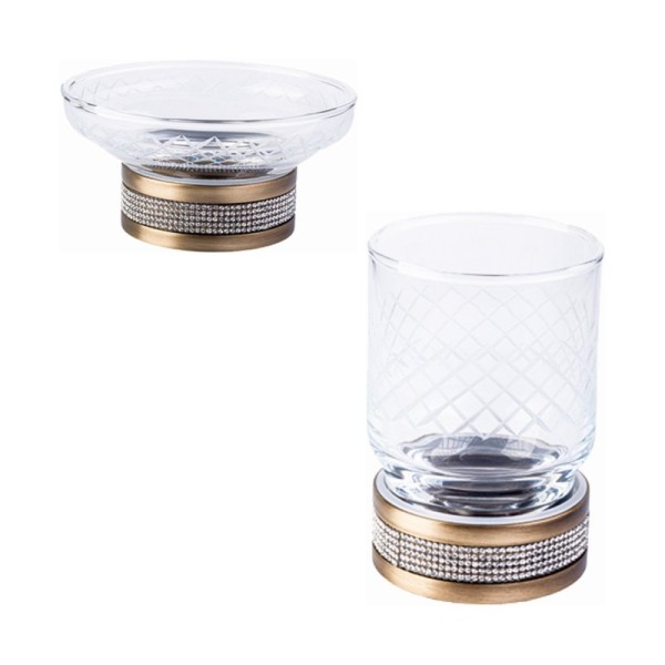 Набор Стакан Boheme Royal Cristal 10931-BR + Мыльница 10930-BR