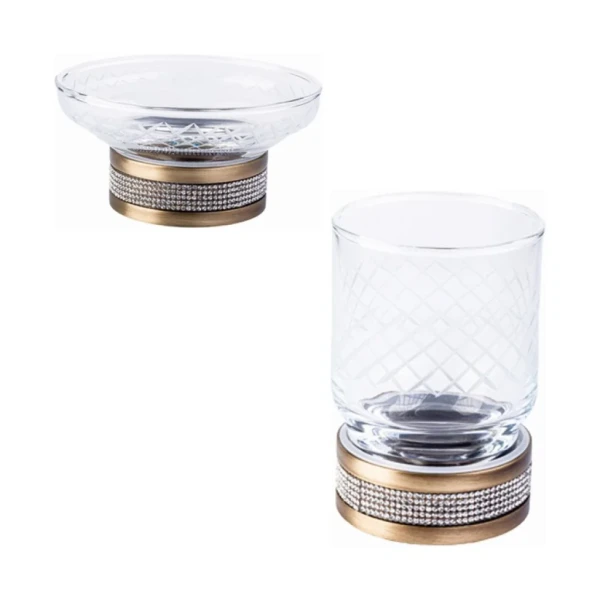 Набор Стакан Boheme Royal Cristal 10931-BR + Мыльница 10930-BR