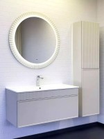 Зеркало круглое Comforty Мадрид 90 с подсветкой, бесконтактный сенсор, антизапотевание, матовое белое