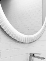 Зеркало круглое Comforty Мадрид 90 с подсветкой, бесконтактный сенсор, антизапотевание, матовое белое