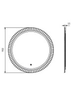 Зеркало круглое Comforty Мадрид 90 с подсветкой, бесконтактный сенсор, антизапотевание, матовое белое