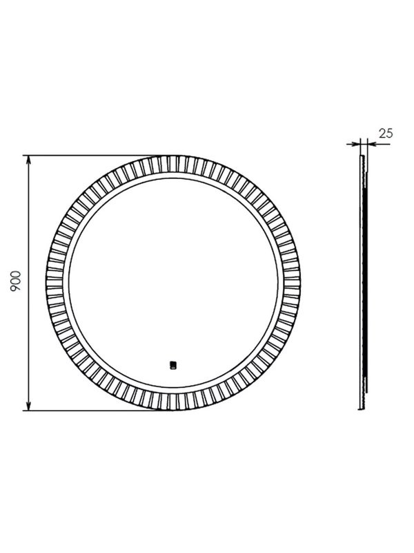 Зеркало круглое Comforty Мадрид 90 с подсветкой, бесконтактный сенсор, антизапотевание, матовое белое